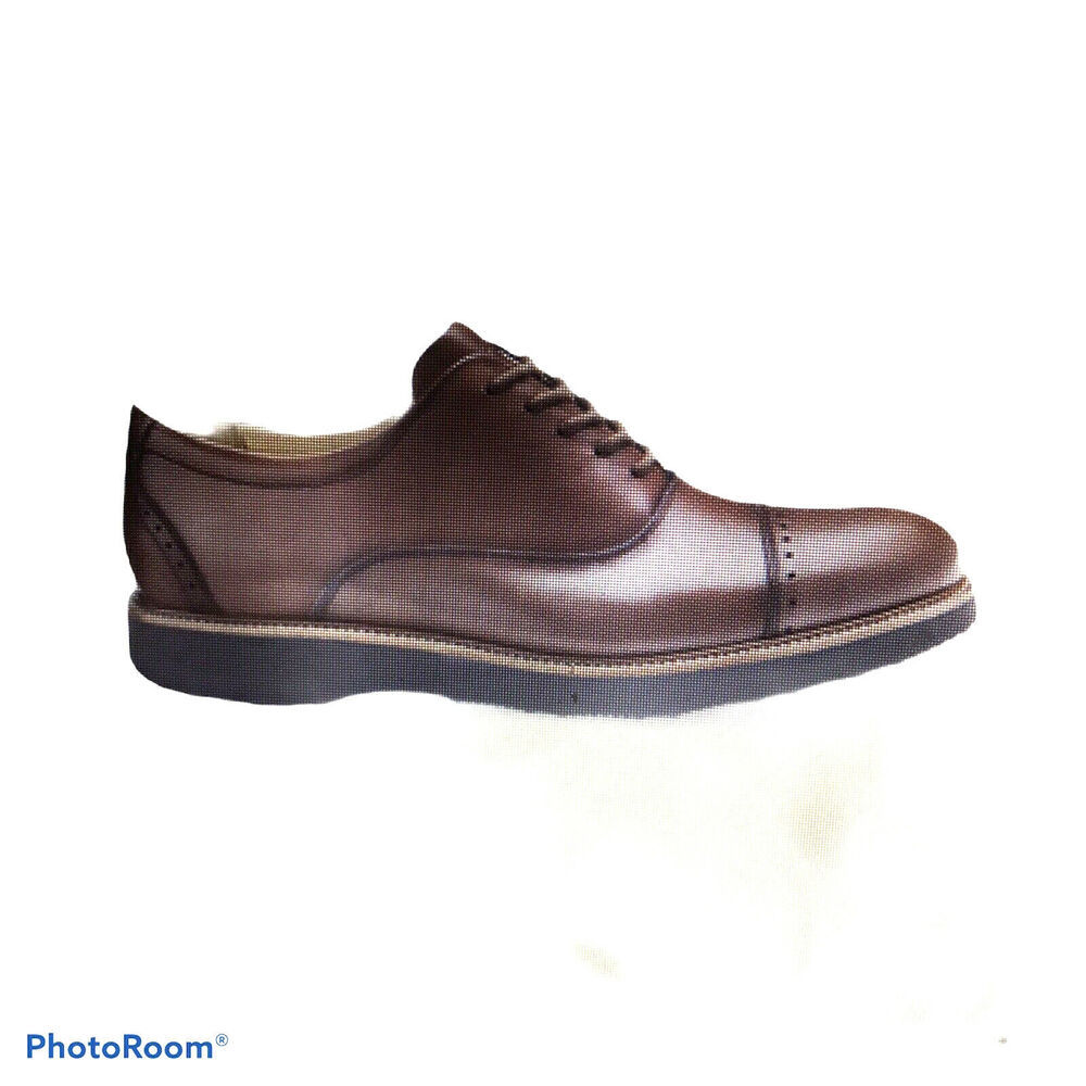 Samuel Hubbard Mens 8 Market Cap Semi Brogue Whiskey Cap Toe Oxford Vibram NEW